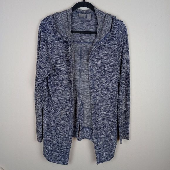 Kenar Women's Open Front Cardigan Hoodie Blue Marbled Size M Lightweight - Picture 1 of 7